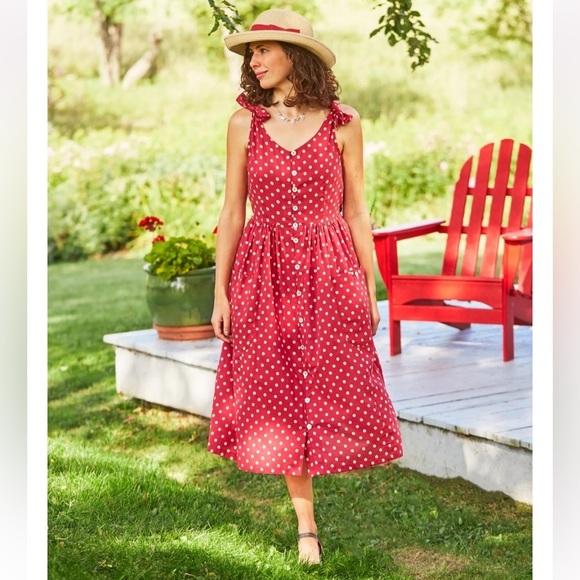 April Cornell Dresses & Skirts - April Cornell Cotton Polkadot Molly Dot Midi Dress